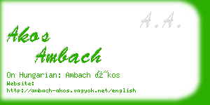 akos ambach business card